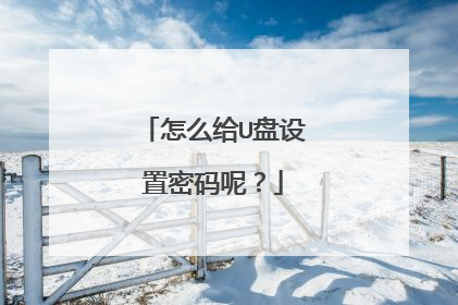 怎么给U盘设置密码呢?