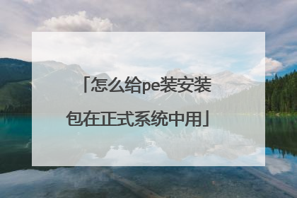 怎么给pe装安装包在正式系统中用
