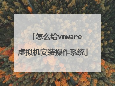 怎么给vmware虚拟机安装操作系统