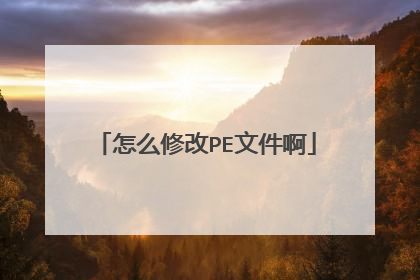 怎么修改PE文件啊