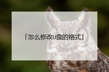 怎么修改U盘的格式
