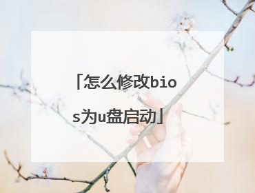 怎么修改bios为u盘启动