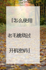 怎么使用老毛桃绕过开机密码