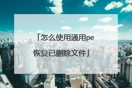 怎么使用通用pe恢复已删除文件