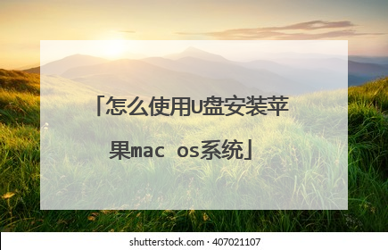 怎么使用U盘安装苹果mac os系统