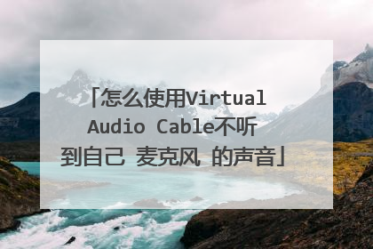 怎么使用Virtual Audio Cable不听到自己 麦克风 的声音
