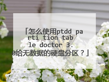 怎么使用ptdd parti tion table doctor 3.0给无数据的硬盘分区?