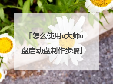 怎么使用u大师u盘启动盘制作步骤