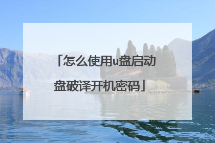 怎么使用u盘启动盘破译开机密码