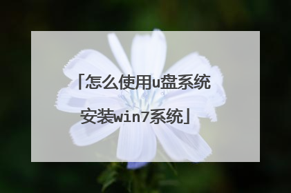怎么使用u盘系统安装win7系统