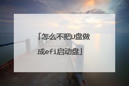 怎么不把U盘做成efi启动盘