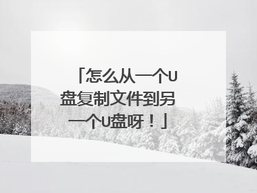怎么从一个U盘复制文件到另一个U盘呀!