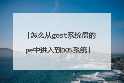 怎么从gost系统盘的pe中进入到DOS系统