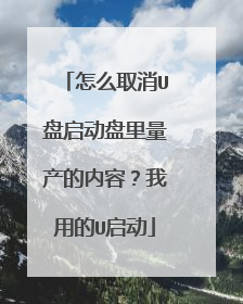 怎么取消U盘启动盘里量产的内容?我用的U启动