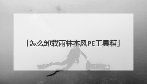 怎么卸载雨林木风PE工具箱