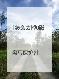 怎么去掉U磁盘写保护?