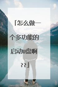 怎么做一个多功能的启动U盘啊??