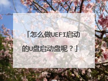怎么做UEFI启动的U盘启动盘呢？