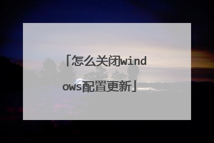 怎么关闭windows配置更新
