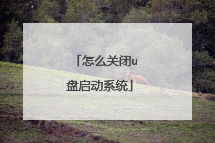 怎么关闭u盘启动系统