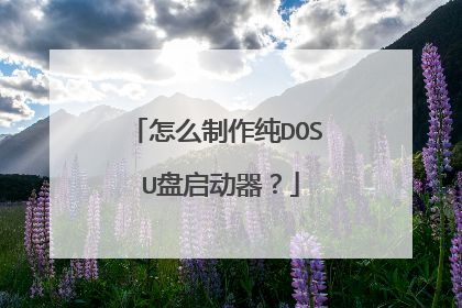 怎么制作纯DOS U盘启动器?