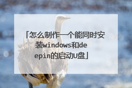 怎么制作一个能同时安装windows和deepin的启动U盘