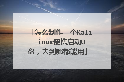怎么制作一个Kali Linux便携启动U盘,去到哪都能用