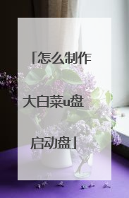怎么制作大白菜u盘启动盘