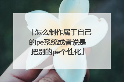 怎么制作属于自己的pe系统或者说是把别的pe个性化