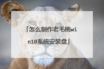 怎么制作老毛桃win10系统安装盘