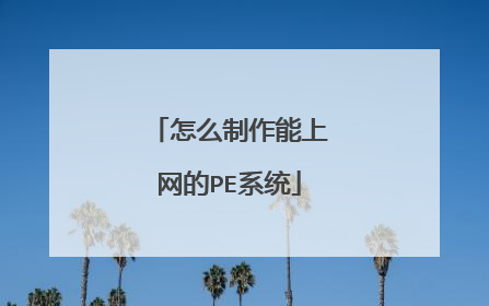怎么制作能上网的PE系统