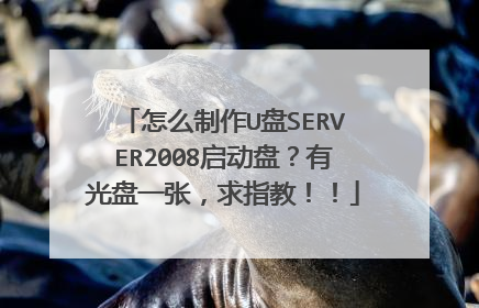 怎么制作U盘SERVER2008启动盘?有光盘一张,求指教!!