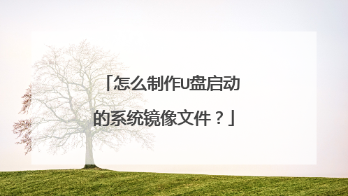 怎么制作U盘启动的系统镜像文件?