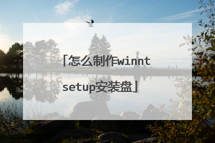 怎么制作winntsetup安装盘