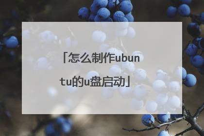 怎么制作ubuntu的u盘启动