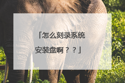 怎么刻录系统安装盘啊??