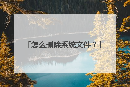 怎么删除系统文件?