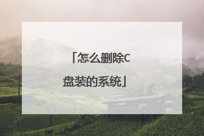 怎么删除C盘装的系统