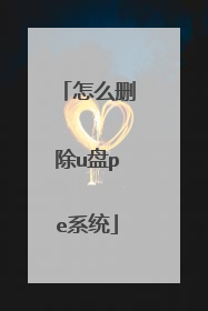 怎么删除u盘pe系统