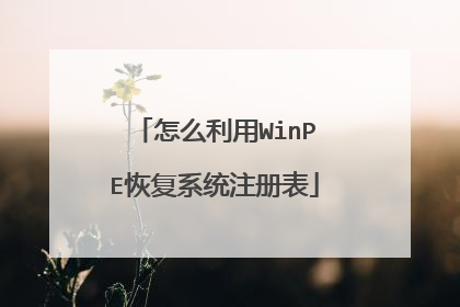 怎么利用WinPE恢复系统注册表