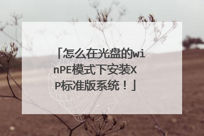怎么在光盘的winPE模式下安装XP标准版系统！