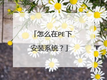 怎么在PE下安装系统?