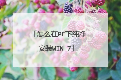 怎么在PE下纯净安装WIN 7