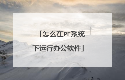 怎么在PE系统下运行办公软件