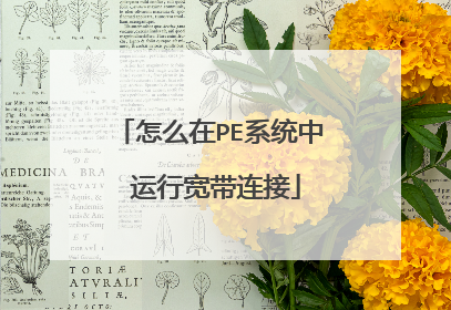 怎么在PE系统中 运行宽带连接