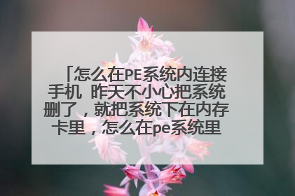 怎么在PE系统内连接手机 昨天不小心把系统删了，就把系统下在内存卡里，怎么在pe系统里读取内存卡里