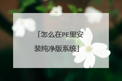 怎么在PE里安装纯净版系统