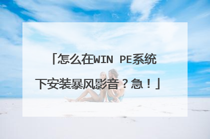 怎么在WIN PE系统下安装暴风影音?急!