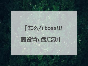 怎么在boss里面设置u盘启动