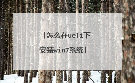 怎么在uefi下安装win7系统